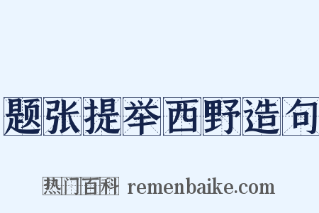 题张提举西野造句是什么意思的图片